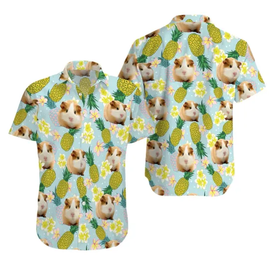 Discover Lovely Guinea Pig Pineapple Hawaiian Shirt Casual Button Down Shirt