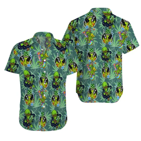 Discover Alien Cannabis Tropical Hawaiian Shirt