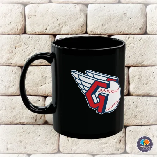 Discover Cleveland Guardians Baseball Club Logo Premium Black Coffee Mug