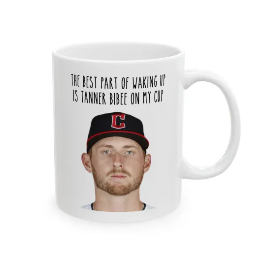 Discover Tanner Bibee Coffee Mug (11oz, 15oz), Cleveland Guardians Baseball Fan Gear