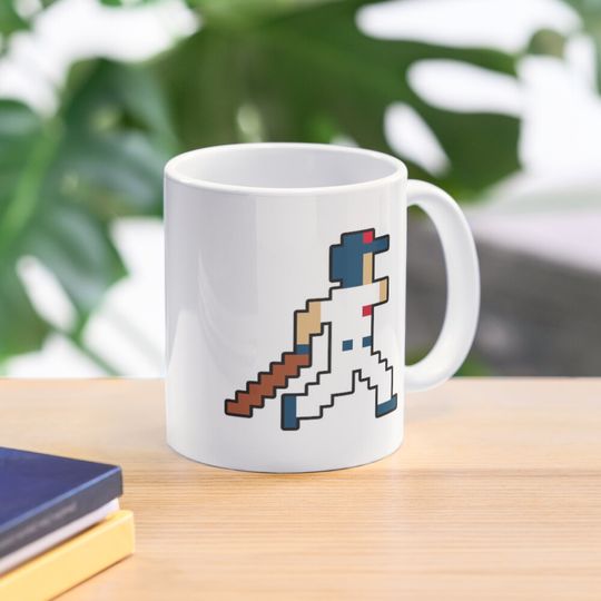 Discover Cleveland Retro Pixel Baseball Player Coffee Mug