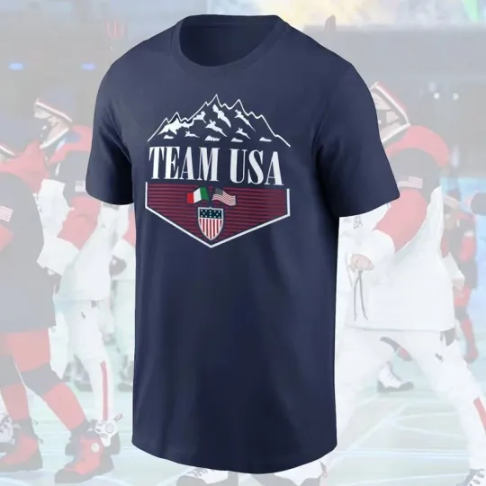 Discover Team USA Hockey 2026 Winter Olympiiics T-Shirt USA Size