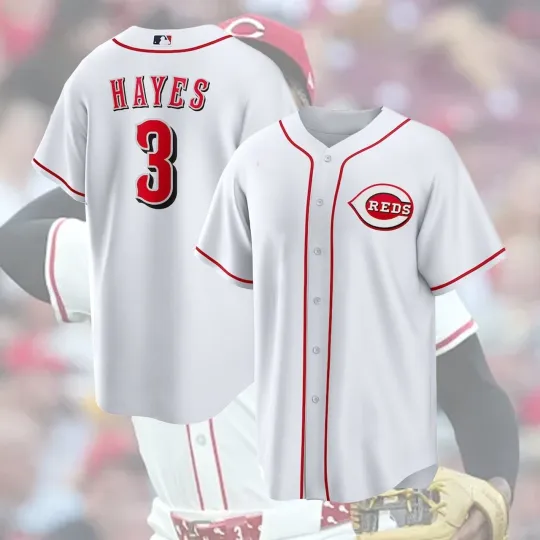 Discover Hayes#3  Cincinnati Player Name & Number Gold Glovers AOP Gift Fan