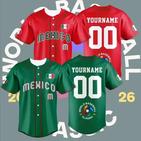 Discover Custom Mexico Team Baseball Champs 2026 AOP Fan Made