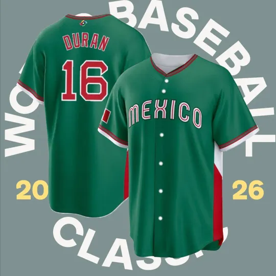 Discover Jarren #16 Duran Mexico Team World Baseball 2026 AOP Fan Made