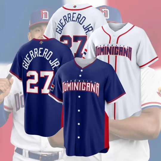 Discover Vladimir #27 Guerrero Jr Dominican Team Baseball 2026 AOP Gift Fans