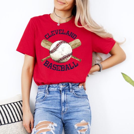 Discover Vintage Cleveland Baseball T-Shirt: Distressed Retro Fan Tee