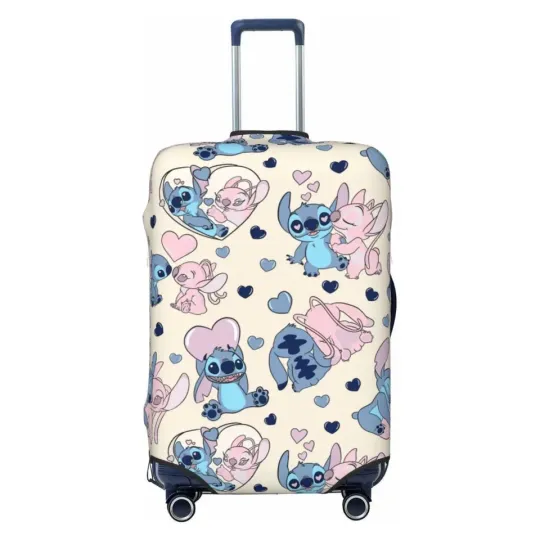Discover Disney Stitch And Angel Love Luggage Cover, Gift For Cartoon Lovers