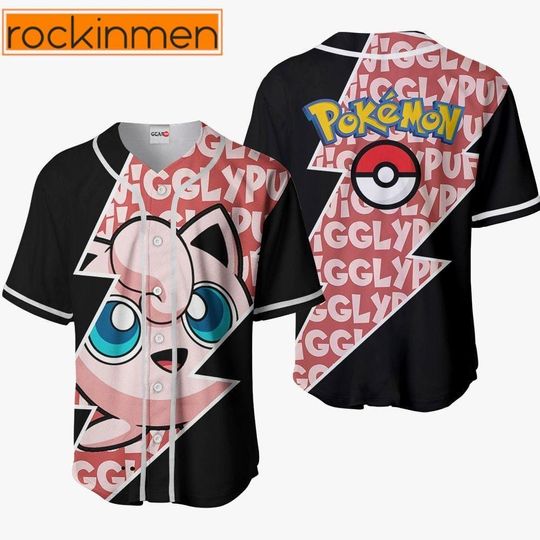 Discover Jigglypuff PKM Baseball Jersey, Jigglypuff anime Baseball Jersey, Gift For Her, Jigglypuff PKM Jersey Shirt