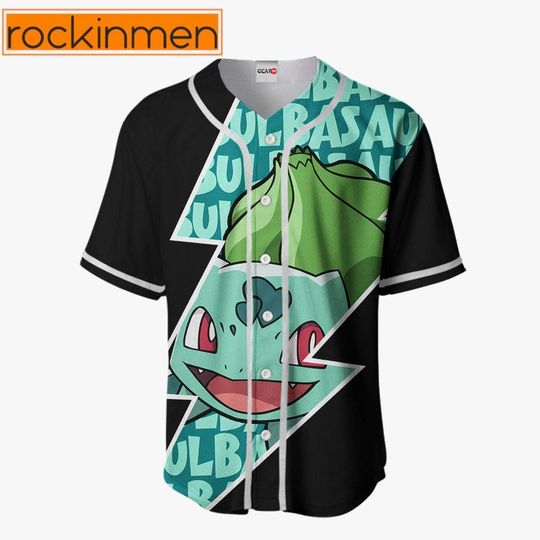 Discover Bulbasaur PKM Baseball Jersey, Bulbasaur anime Baseball Jersey, Bulbasaur PKM Jersey Shirt, Baseball Shirt