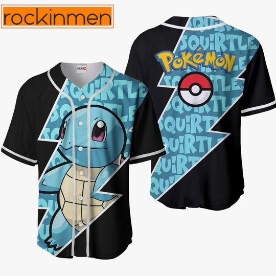 Discover Personalized Squirtle PKM Baseball Jersey, Squirtle anime Baseball Jersey, Gift For Her, Squirtle PKM Jersey Shirt, Baseball Shirt