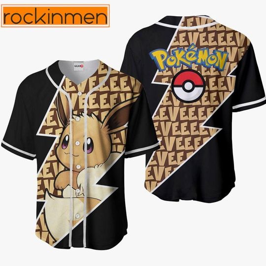 Discover Eevee PKM Baseball Jersey, Eevee anime Baseball Jersey, Gift For Her, Eevee PKM Jersey Shirt, Baseball Fans Shirt