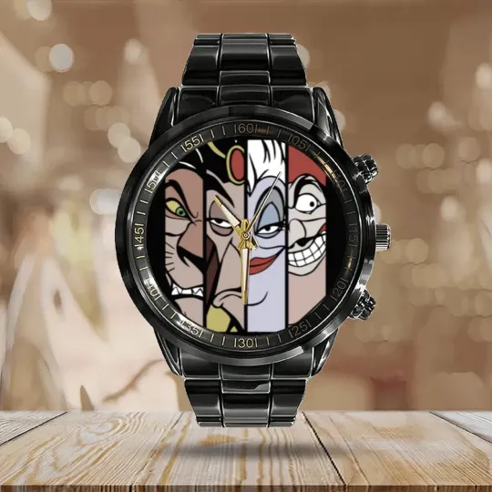 Discover Disney Villains Lion King Hook Little Mermaid Alad Calendar Steel Band Watch