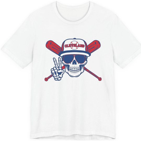 Discover Cleveland Baseball Fan T-Shirt Unisex Skeleton Tee Team Colors