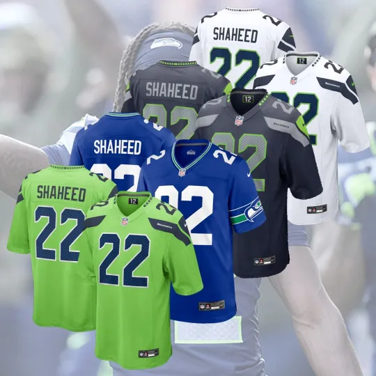 Discover HOT! Stitched Rashid #22 Shaheed Seattle S Name & Number Gift Fan