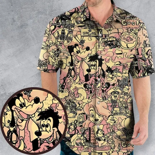 Discover Goofy Movie Collage Hawaiian Shirt, Button Down Unisex Adults S-5XL