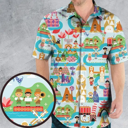 Discover It's Small World Map Hawaiian Shirt