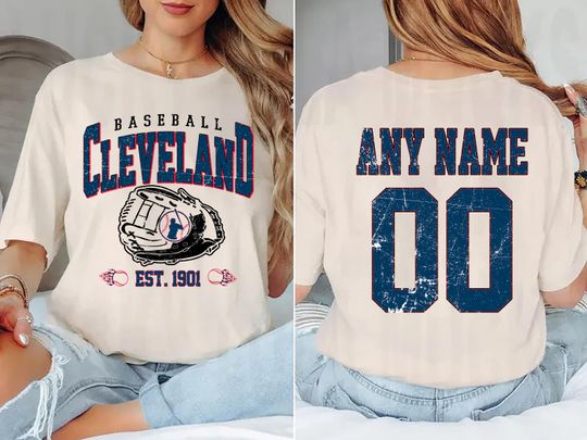 Discover Cleveland Baseball Shirt Personalized | Custom Baseball Tshirt | Vintage Retro Baseball Crewneck Unisex Gift