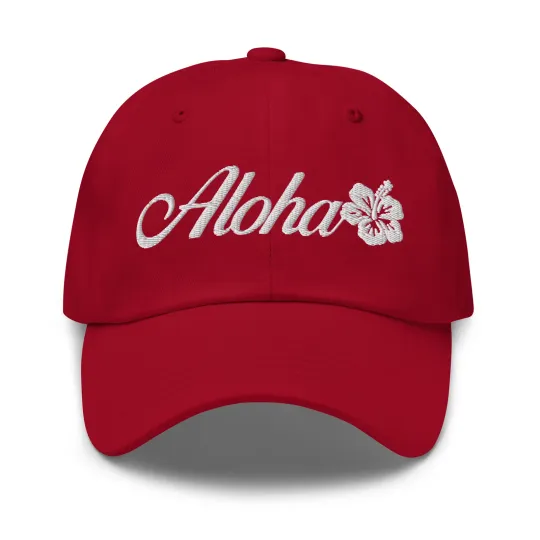Discover Aloha Dad Hat with Hibiscus Embroidery