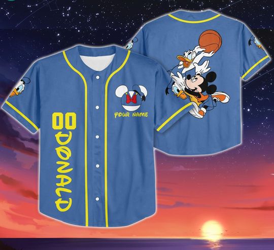 Discover Personalized Mickey Mouse Jersey Shirt, Mickey Mouse Shirt, Mickey Mouse Tshirt, Baseball Fans Shirt Donald Duck Disney Baseball Jersey