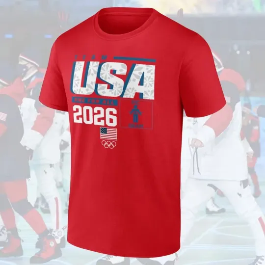 Discover Team USA Hockey 2026 Winter Olympiiics T-Shirt USA Size