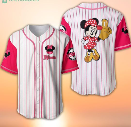 Discover Personalized Minnie Mouse Jersey Shirt, Minnie Mouse Shirt, Minnie Mouse Tshirt, Baseball Fans Shirt Disney Baseball Jersey