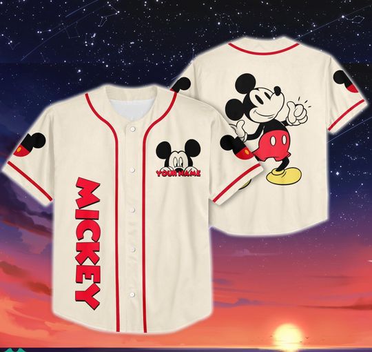 Discover Personalized Mickey Mouse Jersey Shirt, Mickey Mouse Shirt, Mickey Mouse Tshirt, Baseball Fans Shirt Disney Baseball Jersey