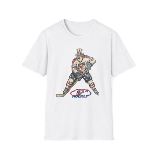 Discover USA Hockey Uncle Sam on Skates  T-Shirt  Limited Edition