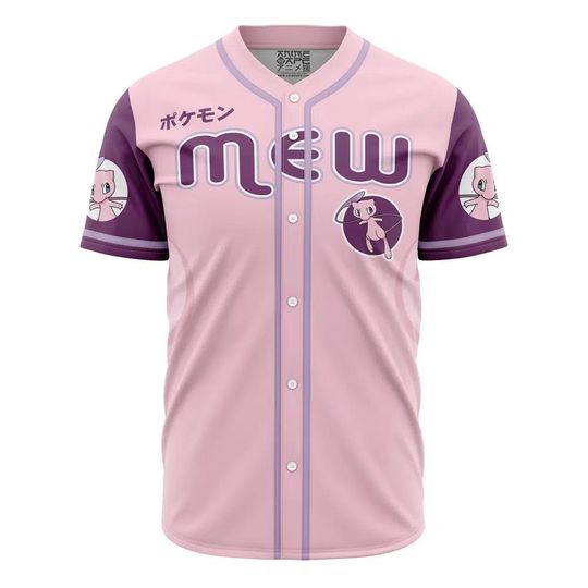 Discover Mew Eeveelution PKM Baseball Jersey, anime Baseball Jersey, Gift For Her, Mew PKM Jersey Shirt, Baseball Fans Shirt