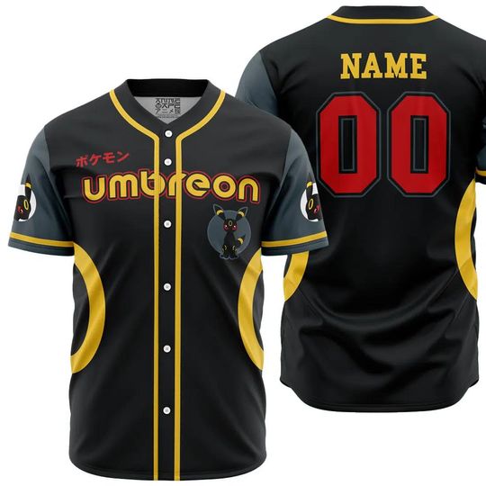 Discover Umbreon Eeveelution PKM Baseball Jersey, anime Baseball Jersey, Gift For Her, Umbreon PKM Jersey Shirt, Baseball Fans Shirt