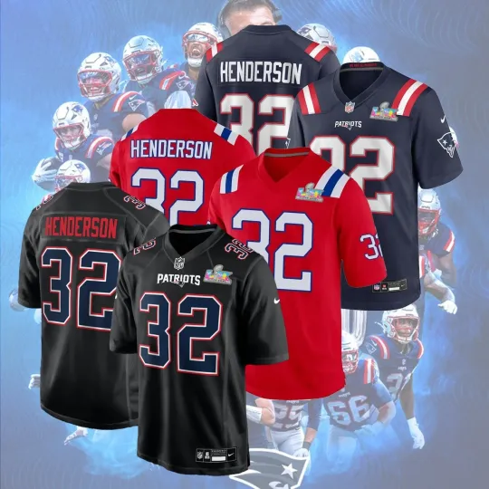 Discover Stitched TreVeyon #32 Henderson New England P Benito Bowl  Name & Number