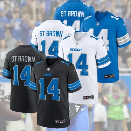 Discover A.Brown #14 Detroit L Name & Number Player Stitched Gift Fan Made