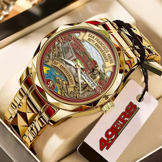 49ers 80th Anniversary Stainless Steel Band Watch