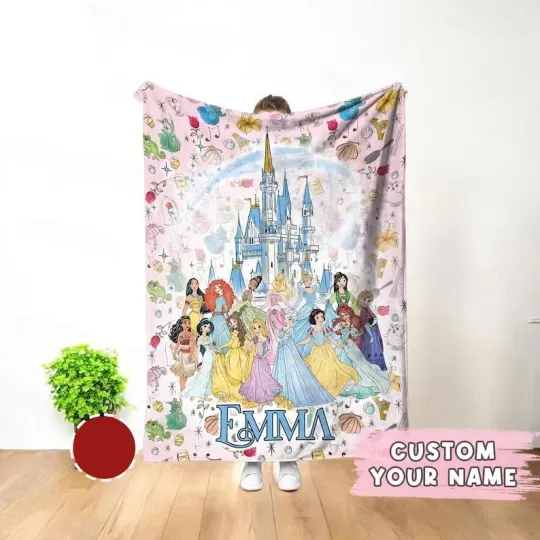 Discover Personalized Disney Castle Princess Fleece Blanket