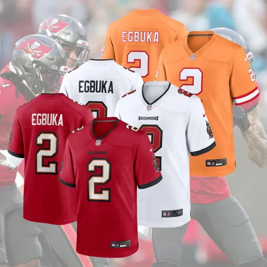 Discover Stitched Egbuka #2 Tampa Bay B 2025 Game Name & Number Gift Fan