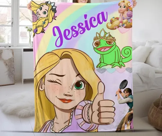 Discover Personalized Tangled Rapunzel Blanket, Disney Princess Blanket