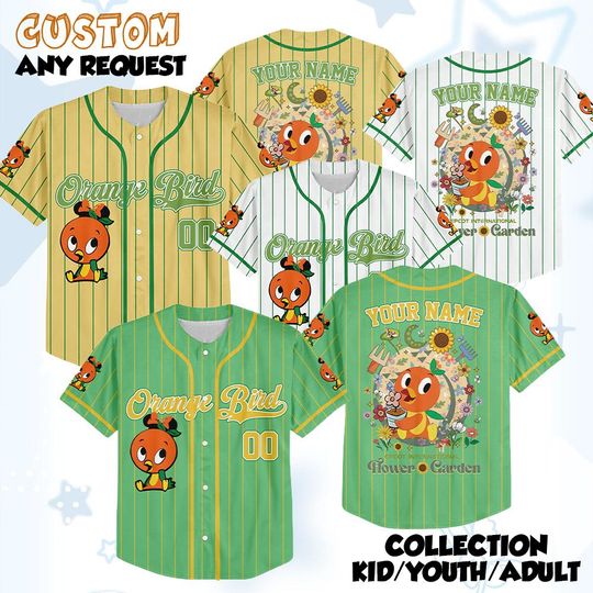 Discover Custom Orange Bird Epcot Flower and Garden Disney Baseball Jersey, Epcot Orange Bird Disney Tee, Festival Family Trip Matching Tee
