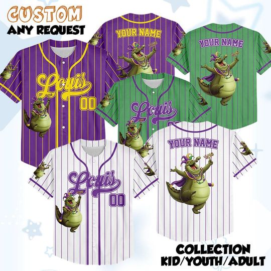 Discover Princess And the Frog Louis Life Of the Mardi Baseball jersey, Disney Happy Mardi Gras Carnival 2026 Tee, Fat Tuesday New Orleans