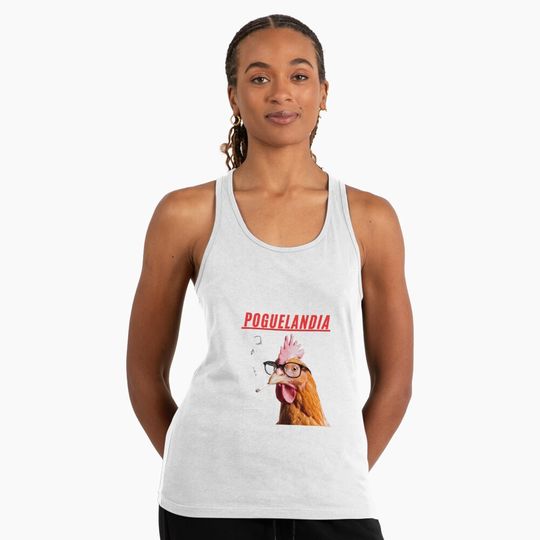 Poguelandia sticker  Racerback Tank Top