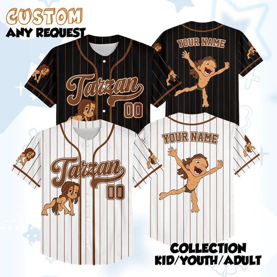 Discover Custom Tarzan Baseball Jersey, Disney Tarzan Jersey Shirt, Baseball Team Outfit, Matching Family Shirt