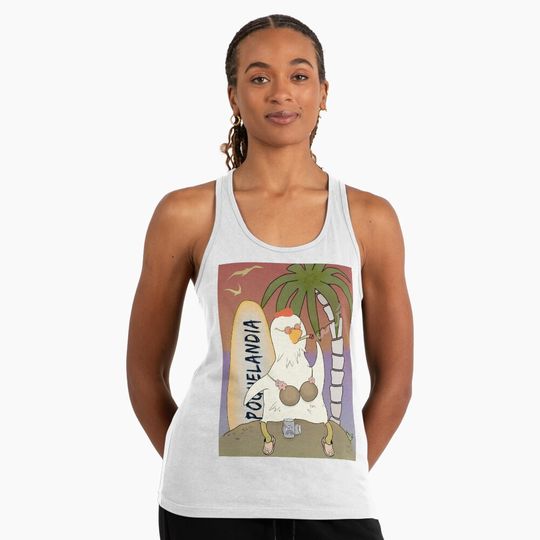 Discover Poguelandia Flag Chicken In Coconut Bra And Crocs Tank Top