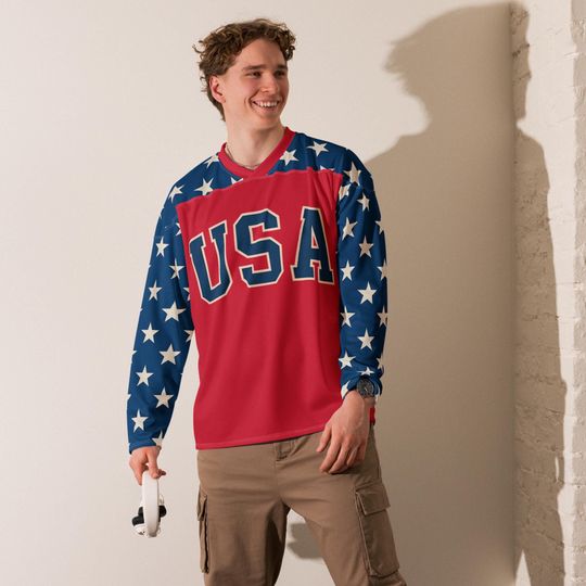 Discover USA Hockey Olympic Fan Jersey Stars and Stripes