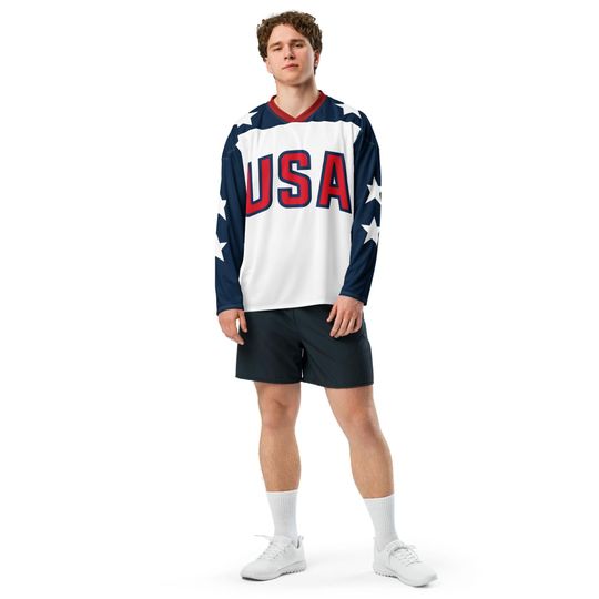 Discover USA Stars and Stripes Hockey Fan Jersey