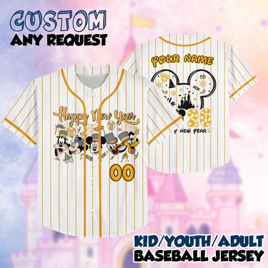 Discover Disney Mickey & Friends Happy New Year Fireworks 2026 Jersey, Disney Happy New Year 2026 Party Tee, Mickey New Year's Eve Party 2026 Shirt
