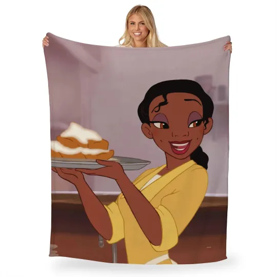 Discover Disney Princesses Fresh Beignets Disneyland Christmas Holiday Fleece Blanket