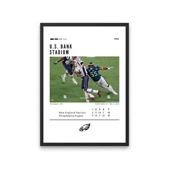 Discover Eagles Super Bowl LII Poster: Brandon Graham Strip Sack Poster