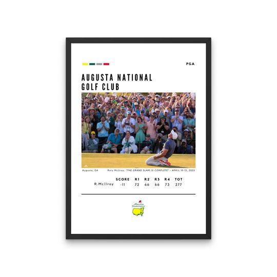 Discover Rory McIlory "The Grandslam is Complete" 2025 Masters Tournament Custom Poster 2.0