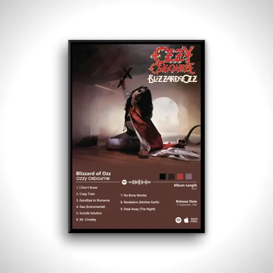 Ozzy Osbourne Blizzard of Ozz Album Poster Vertical Premium Matte