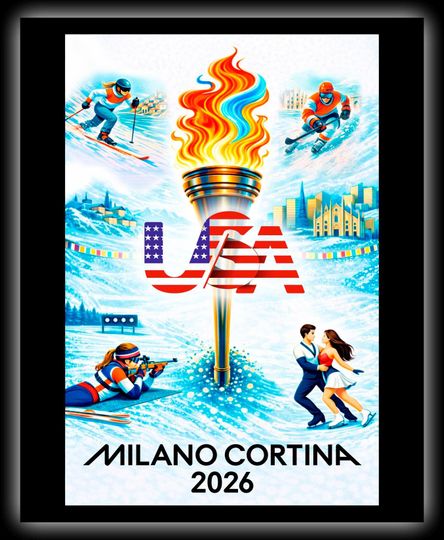 Discover Milano Cortina 2026 Metal Print  Series  Modern Winter Sports Wall Art