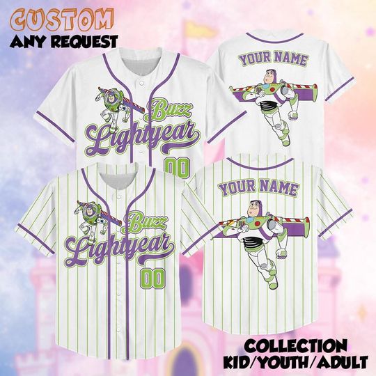 Discover Custom Buzz Lightyear Baseball Jersey, Toy Story Matching Jersey Sport, Disney Baseball Team Shirt, Toy Story Kid Adult Baseball Jersey